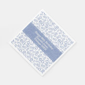 60th Birthday Number Pattern Blue and White Napkin スタンダードランチョンナプキン (角)
