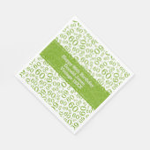 60th Birthday Number Pattern Geen and White Napkin スタンダードランチョンナプキン (角)