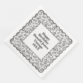 60th Birthday Number Pattern Scallops Black/White (コーナー)