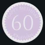 60th Birthday Partyあなたの名前を追加かわいらし ラウンドシール<br><div class="desc">この可愛いステッカーを手に入れて、お客様のパーティーの好意を飾お気に入りのりなさい。誕生日スタイリッシュパ祝ーティーの番号。注：グリッターイメージは印刷写真</div>