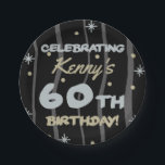 60th Birthday Partyお名前の追加 ペーパープレート<br><div class="desc">祝は、カスタマイズ可能な誕生日パーティーの提供でマイルストーンの誕生日！</div>