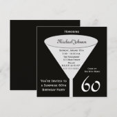60th Birthday Partyへの招待 招待状 (正面/裏面)