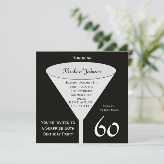 60th Birthday Partyへの招待 招待状 (スタンド正面)