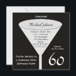 60th Birthday Partyへの招待 招待状<br><div class="desc">この驚素晴らしきの60th誕生日パーティーの招待は、ガラスの中にあなたの招待とグラスを備えている。非常に巧妙でモダン驚きの60歳の誕生日パーティーに招待状ゲストへの方法。Copyright henishouseofpaper</div>