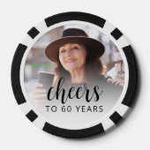 60th Birthday Partyフォトブラックスクリプト応援 ポーカーチップ (裏面)