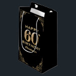 60th Birthday Partyブラック&金ゴールドグリッター枠 スモールペーパーバッグ<br><div class="desc">60thバースデーパーティーブラックと金ゴールドグリッターフレームスモール抱き枕。さらにカスタマイクリックズを行う場合はカスタマイズ、「IT」ボタンをクリックし、このテンプレートを変更するためにデザインツールを使用する。</div>