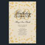 60th Birthday Partyプログラム金ゴールドグリッター（メニュー付き）<br><div class="desc">「誕生日エレガントパーティプログラム」金ゴールドのグリッター紙吹雪と文字のカスタムデザイン。</div>