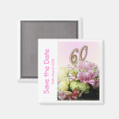 60th birthday party日付マグネットを保存 マグネット (正面/裏面)
