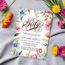 60th Birthday Party水彩フローラ写真