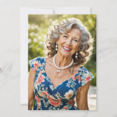 60th Birthday Party水彩フローラ写真 招待状