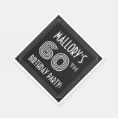 60th Birthday Party:アールデコスタイル+名前をカスタムする スタンダードランチョンナプキン (角)