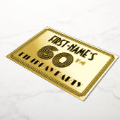 60th Birthday Party —アールデコスタイル「60」 & Name 箔招待状 (回転した状態)