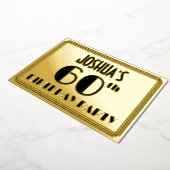 60th Birthday Party —アールデコ検索「60」 +名前 箔招待状 (回転した状態)