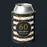 60th Birthday Party |白黒と金ゴールドグリッター 缶クーラー<br><div class="desc">60祝th Birthday Partyとのインスタイル|白黒金ゴールドグリッターデザイン。これは、テンプレートを追加する準備ができている詳細である。</div>