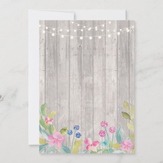 60th Birthday Party 素朴 Woodフローラ40招待状 招待状 (裏面)