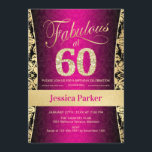 60th Birthday Party -金ゴールドピンクブラック 招待状<br><div class="desc">60th誕生日パーティー招待ピンクブラックと金ゴールド。エレガント招待状・カーフェイクドとグリッター・金ゴールド機能damaskパターンとスクリプトフォント。60歳で素晴らしい！クラシックデザインパーティーに最適なスタイリッシュ。年齢もしを教えてカスタムくれ。</div>