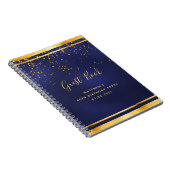 60th Birthday Party 60ダークブルー金ゴールドゲストブック ノートブック (右側)
