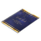 60th Birthday Party 60ダークブルー金ゴールドゲストブック ノートブック (左側)