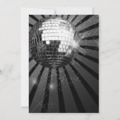 60th Birthday Party Black Sparkle Disco Ball 招待状 (裏面)