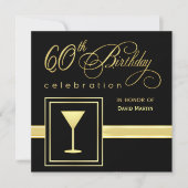 60th Birthday Party Invitations - Formal Square 招待状 (正面)