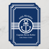 60th Birthday Party on a boat 航海のカスタム 招待状 (正面/裏面)
