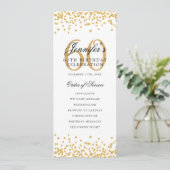 60th Birthday Party Program Gold Confetti 招待状 (スタンド正面)