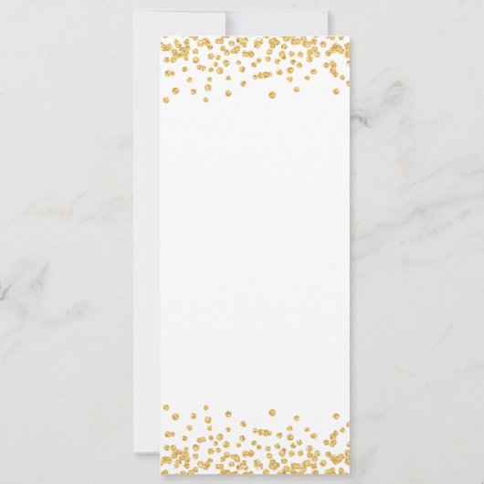 60th Birthday Party Program Gold Confetti 招待状 (裏面)