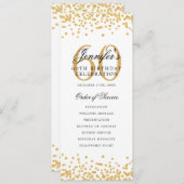 60th Birthday Party Program Gold Confetti 招待状 (正面/裏面)