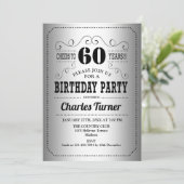 60th Birthday Party - Silver Black 招待状 (スタンド正面)