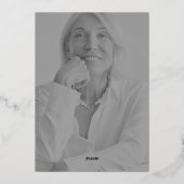 60th Birthday Party Typography Photo Black & Gold 箔シーズンカード (裏面)