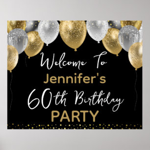 60th Birthday Party Welcome Sign ポスター