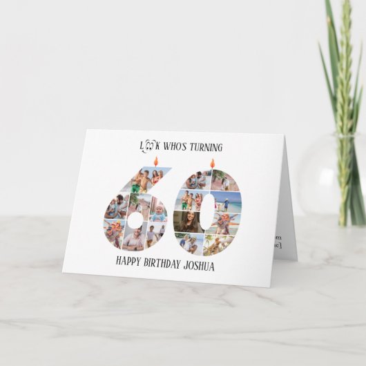 60th Birthday Photo Card サンキューカード (正面)