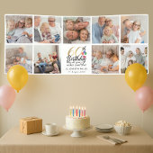 60th Birthday Photo Collage Gold Script Typography 横断幕