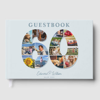 60th Birthday Photo Collage Milestone Guestbook ゲストブック