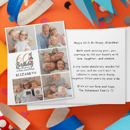 60th Birthday Photo Collage Modern Family Pictures カード