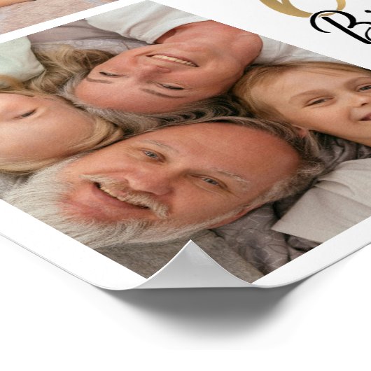 60th Birthday Photo Collage Script Typography ポスター (角)