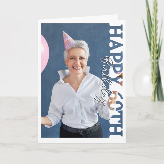 60th Birthday Photo college Card サンキューカード (正面)