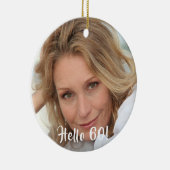 60th birthday photo hello 60 セラミックオーナメント (右)