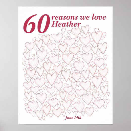 60th Birthday Poster - 60 Reasons We Love You ポスター (正面)