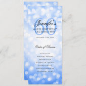 60th Birthday Program Navy Blue Menu+Thank You 招待状 (正面/裏面)