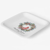 60th Birthday Red Cardinal Wreath Custom ペーパープレート (傾斜あり)