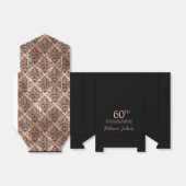 60th Birthday Rose Gold Damask Thank You フェイバーボックス (折り畳みなし)