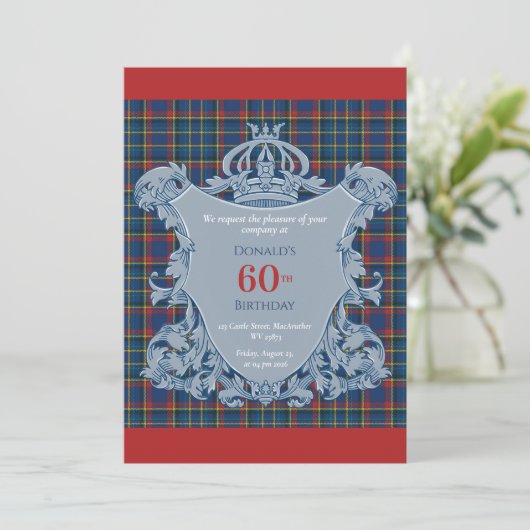 60th Birthday Scotsman & his Castle 招待状 (スタンド正面)