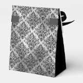 60th Birthday Silver Damask Thank You フェイバーボックス (裏面サイド)