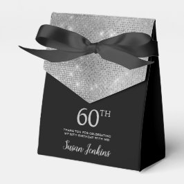 60th Birthday Silver Thank You Favor Box フェイバーボックス