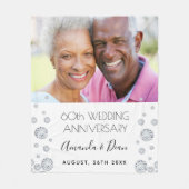 60th diamondの結婚アニバーサリーフォト フリースブランケット (正面)