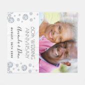 60th diamondの結婚アニバーサリーフォト フリースブランケット (正面(横))