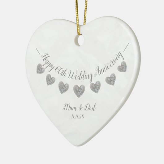 60th Diamondの結婚記念日ムーム&パパ セラミックオーナメント (左)