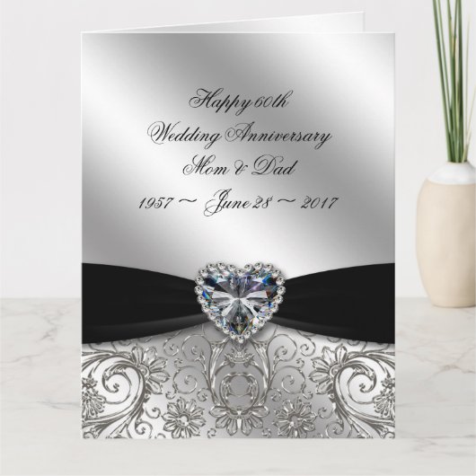 60th Diamond 結婚's Anniversary 8.5 x 11 カード (正面)