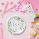 60th Diamond 結婚's Anniversary Greenery ペーパープレート (パーティー)